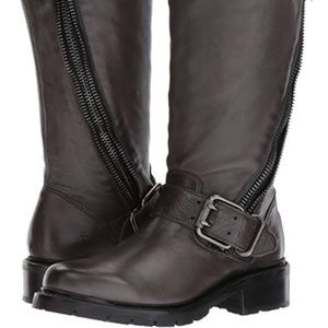 Frye Samantha zip Tall Motorcycle Boot size 6.5